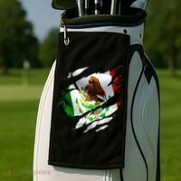 Proud Mexican Chicano Latino Torn Ripped Mexico Flag Golf Towel thumb 2