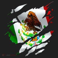 Proud Mexican Chicano Latino Torn Ripped Mexico Flag Golf Towel thumb 3