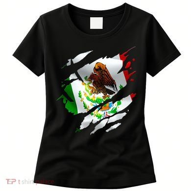 Proud Mexican Chicano Latino Torn Ripped Mexico Flag Women's T-Shirt