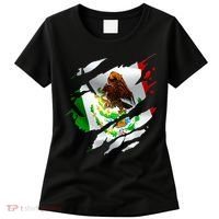 Proud Mexican Chicano Latino Torn Ripped Mexico Flag Women's T-Shirt thumb 0