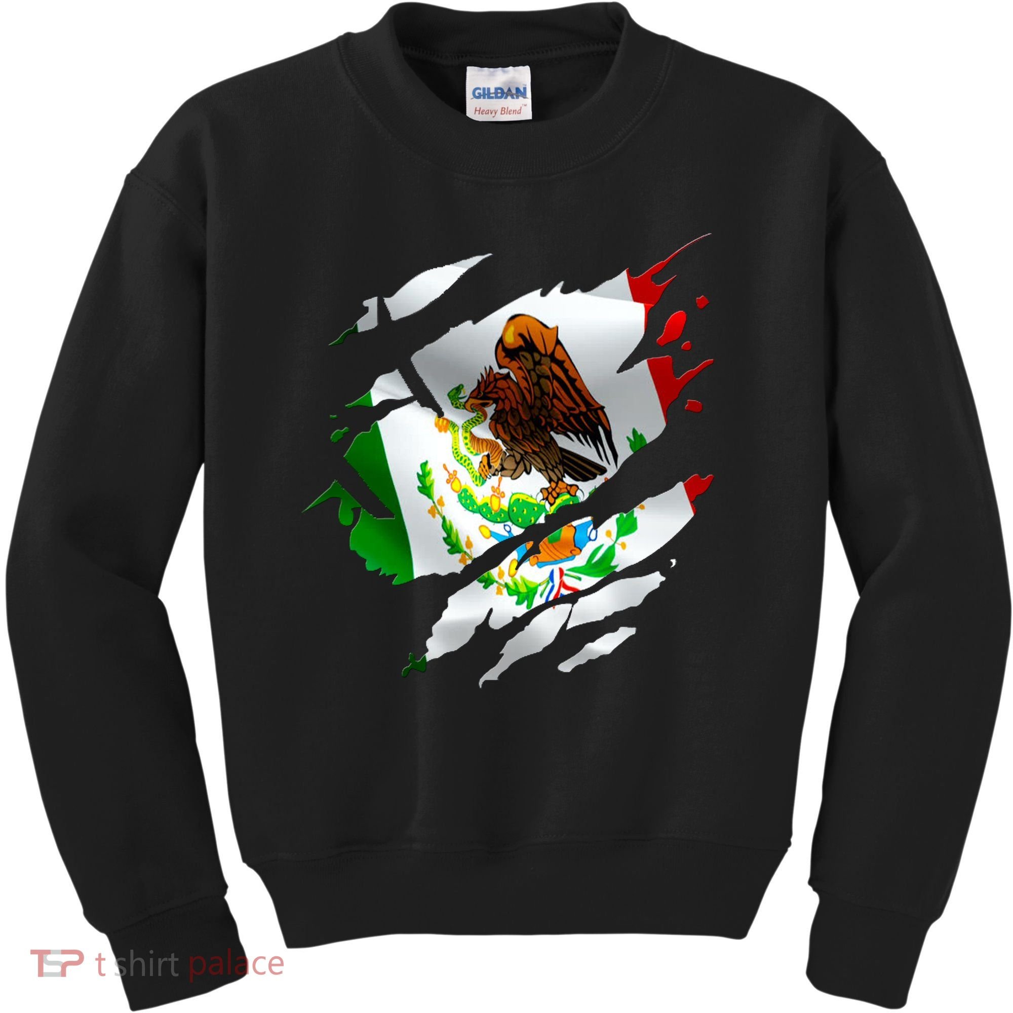 Proud Mexican Chicano Latino Torn Ripped Mexico Flag Kids Sweatshirt