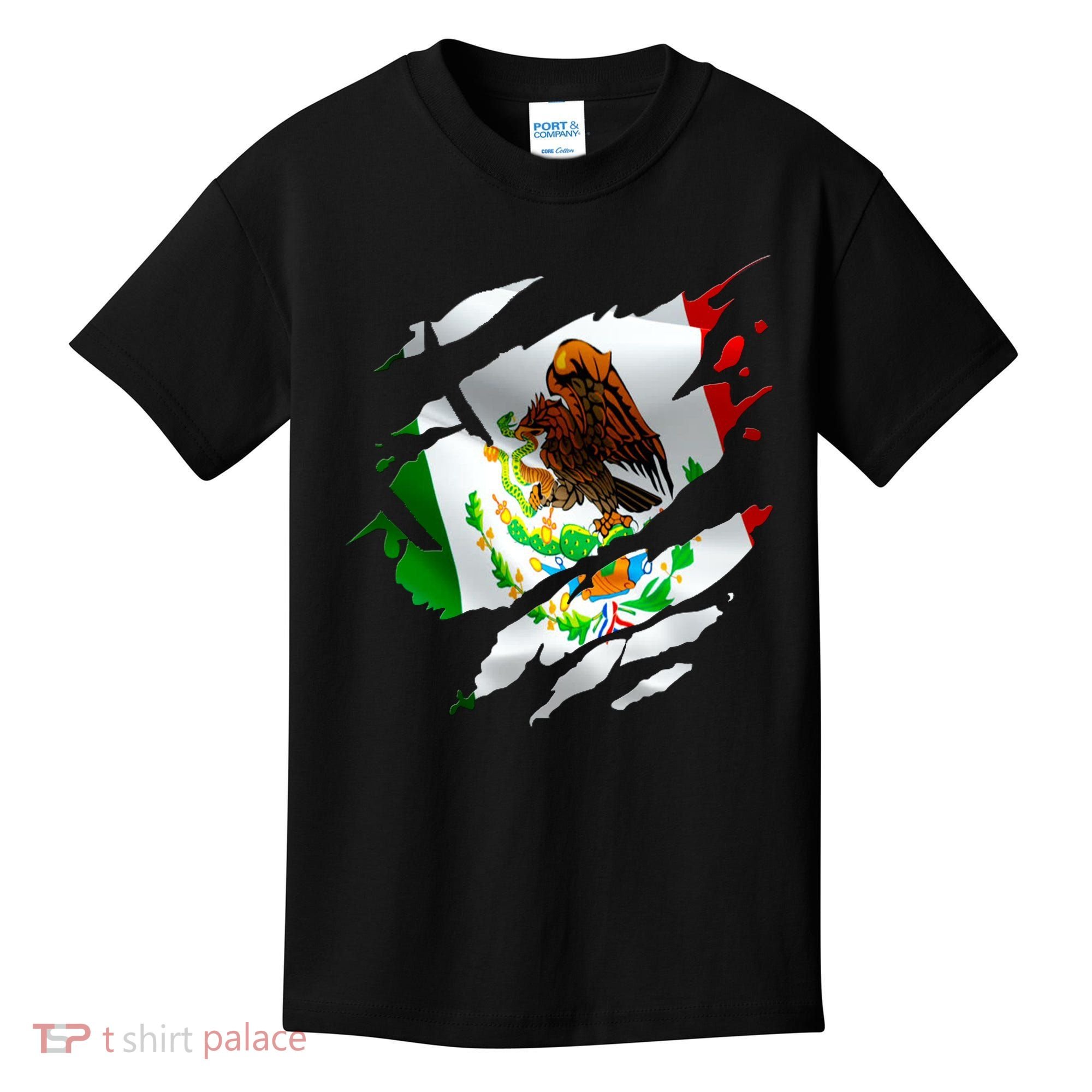 Proud Mexican Chicano Latino Torn Ripped Mexico Flag Kids T-Shirt