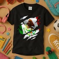 Proud Mexican Chicano Latino Torn Ripped Mexico Flag Kids T-Shirt thumb 3