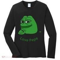 Pepe Meme Coin Crypto Coin Love Pepe Women's Long Sleeve Shirt thumb 0