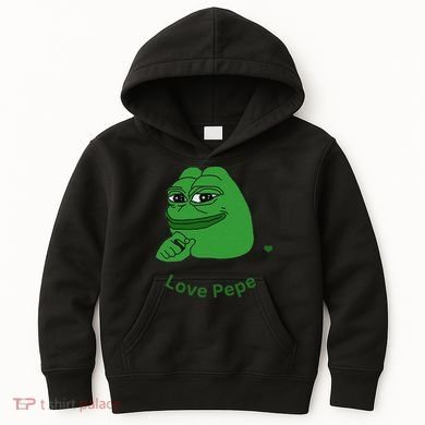 Pepe Meme Coin Crypto Coin Love Pepe Kids Hoodie