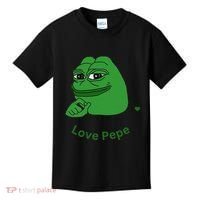 Pepe Meme Coin Crypto Coin Love Pepe Kids T-Shirt thumb 0