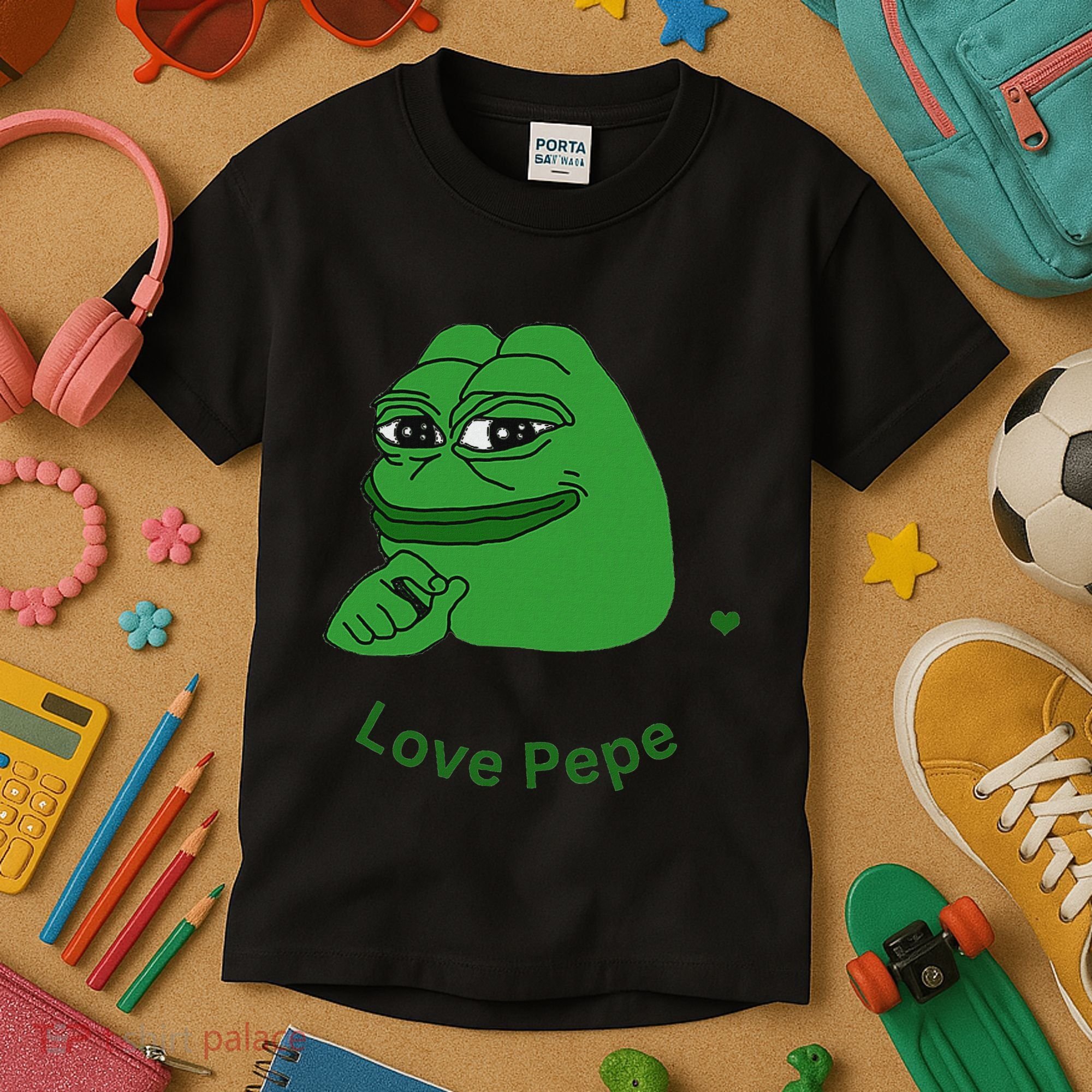 Pepe Meme Coin Crypto Coin Love Pepe Kids T-Shirt