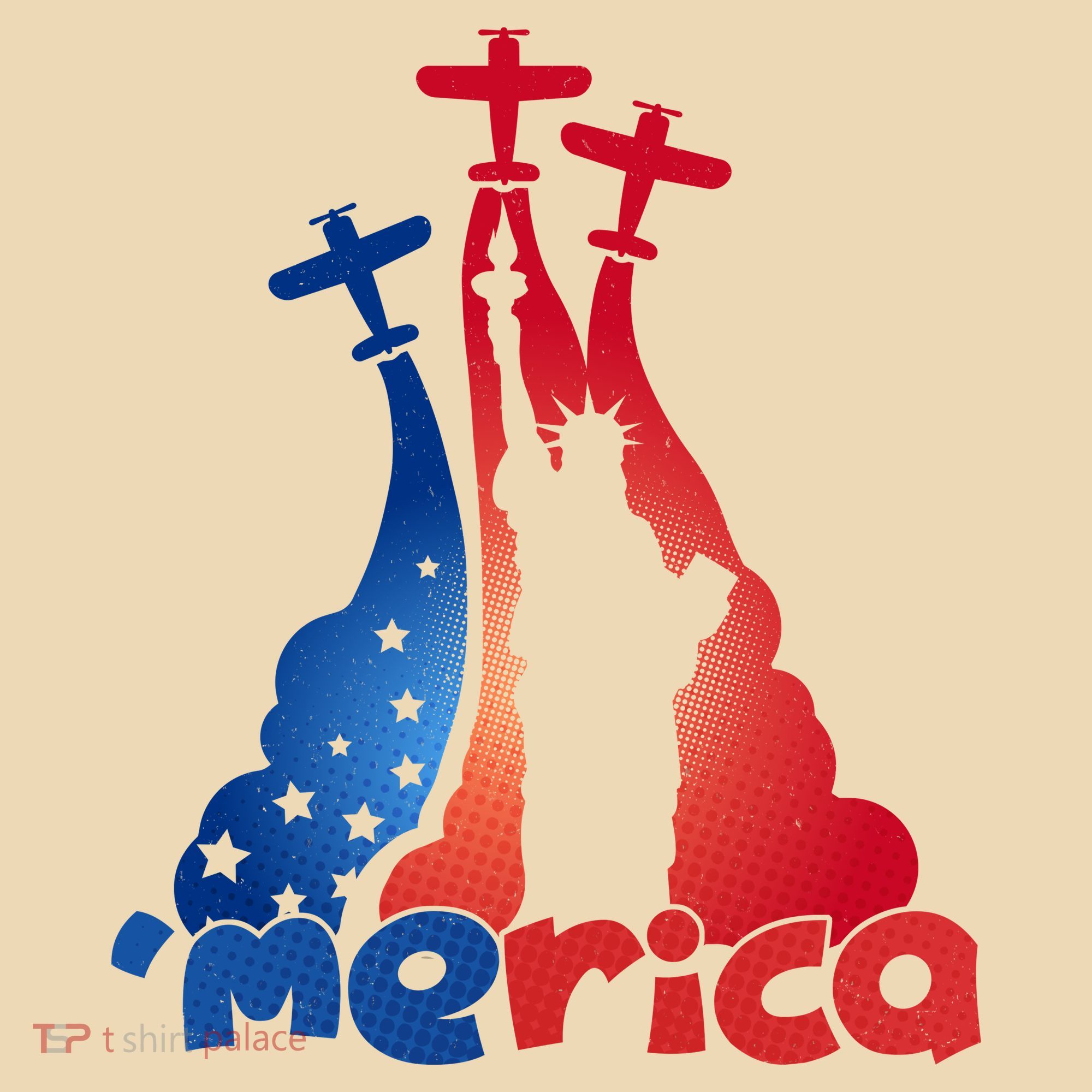 Patriotic Merica Classic Airplane Airshow Statue Of Liberty Tote Bag