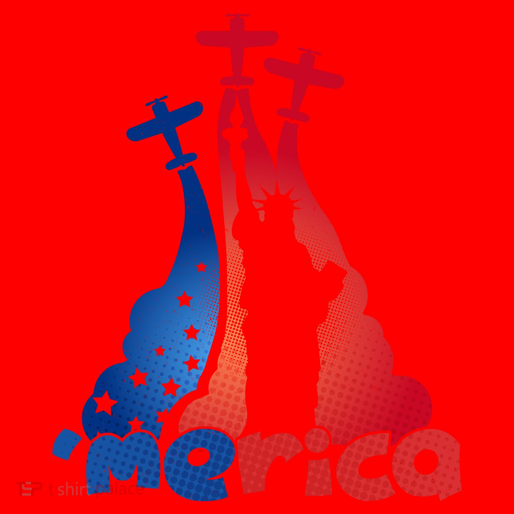 Patriotic Merica Classic Airplane Airshow Statue Of Liberty Santa Hat