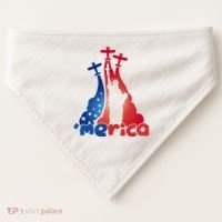 Patriotic Merica Classic Airplane Airshow Statue Of Liberty USA-Made Doggie Bandana thumb 0