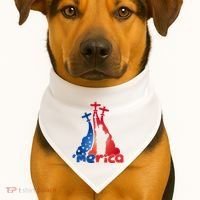 Patriotic Merica Classic Airplane Airshow Statue Of Liberty USA-Made Doggie Bandana thumb 1