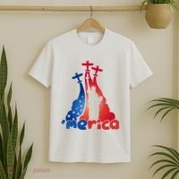 Patriotic Merica Classic Airplane Airshow Statue Of Liberty T-Shirt thumb 2