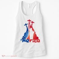 Patriotic Merica Classic Airplane Airshow Statue Of Liberty Women's Tank Top thumb 0