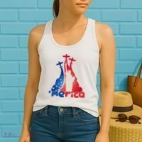 Patriotic Merica Classic Airplane Airshow Statue Of Liberty Women's Tank Top thumb 2