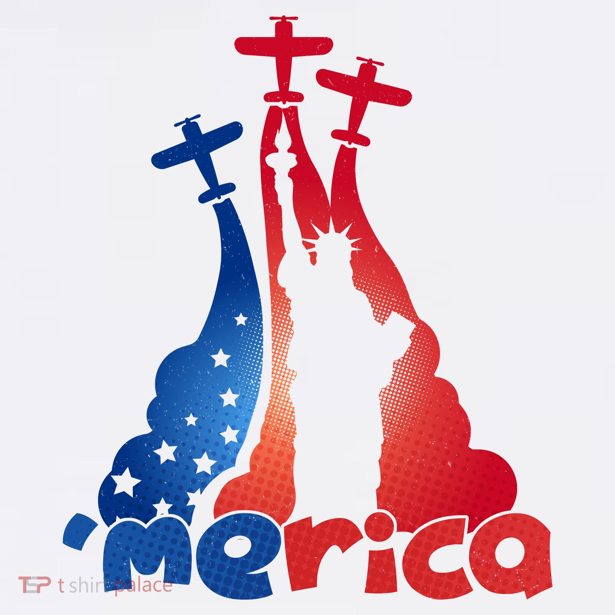 Patriotic Merica Classic Airplane Airshow Statue Of Liberty Women's Tank Top