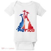 Patriotic Merica Classic Airplane Airshow Statue Of Liberty Baby Bodysuit thumb 0