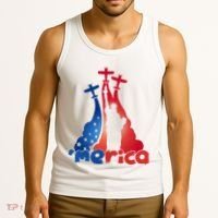 Patriotic Merica Classic Airplane Airshow Statue Of Liberty Tank Top thumb 3