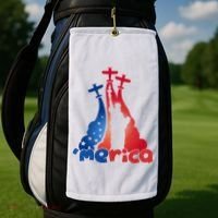 Patriotic Merica Classic Airplane Airshow Statue Of Liberty Golf Towel thumb 2
