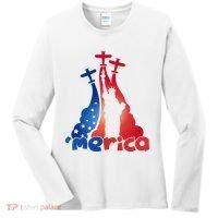 Patriotic Merica Classic Airplane Airshow Statue Of Liberty Women's Long Sleeve Shirt thumb 0