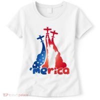 Patriotic Merica Classic Airplane Airshow Statue Of Liberty Women's T-Shirt thumb 0