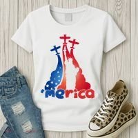 Patriotic Merica Classic Airplane Airshow Statue Of Liberty Women's T-Shirt thumb 3