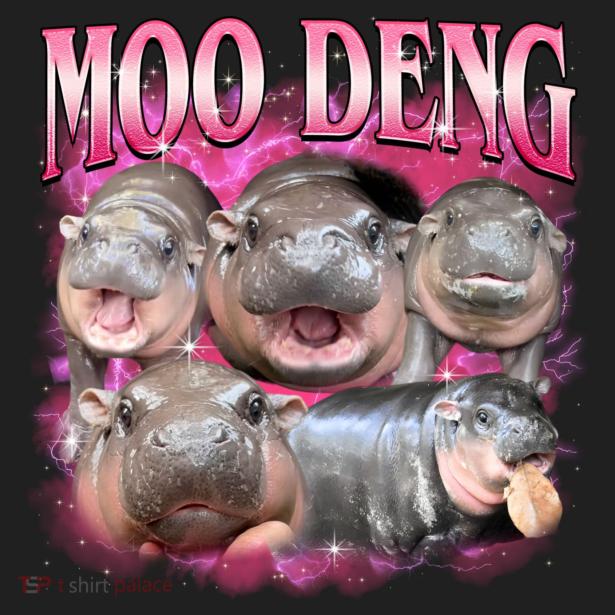 Pink Moo Deng Meme Hippo Funny Women's Sweatshirt