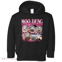Pink Moo Deng Meme Hippo Funny Toddler Hoodie thumb 0