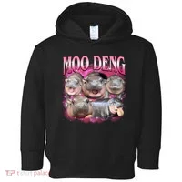 Pink Moo Deng Meme Hippo Funny Toddler Hoodie thumb 0