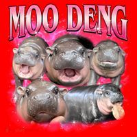Pink Moo Deng Meme Hippo Funny Santa Hat thumb 1