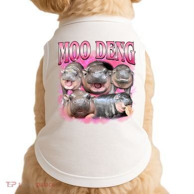 Pink Moo Deng Meme Hippo Funny Doggie Tank