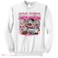 Pink Moo Deng Meme Hippo Funny Sweatshirt thumb 0