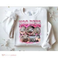 Pink Moo Deng Meme Hippo Funny Sweatshirt thumb 2