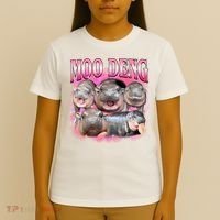 Pink Moo Deng Meme Hippo Funny T-Shirt thumb 4