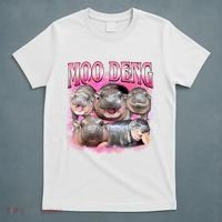 Pink Moo Deng Meme Hippo Funny T-Shirt thumb 5