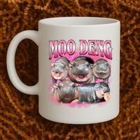 Pink Moo Deng Meme Hippo Funny Coffee Mug thumb 2