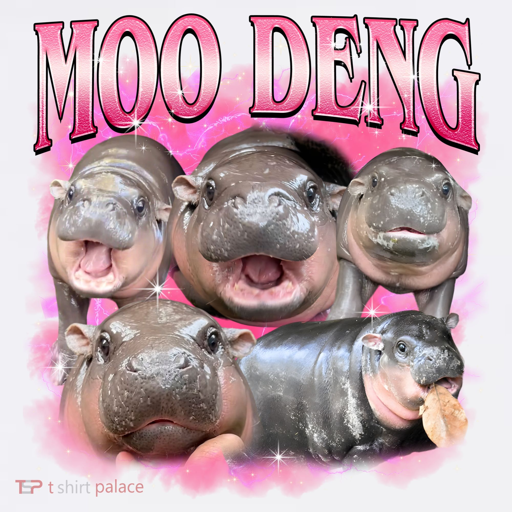 Pink Moo Deng Meme Hippo Funny Coffee Mug