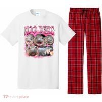 Pink Moo Deng Meme Hippo Funny Pajama Set thumb 0