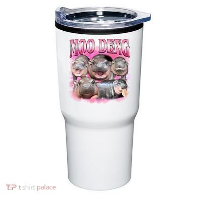 Pink Moo Deng Meme Hippo Funny Tumbler