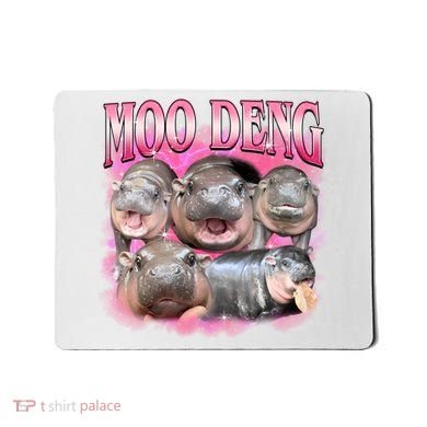 Pink Moo Deng Meme Hippo Funny Mousepad