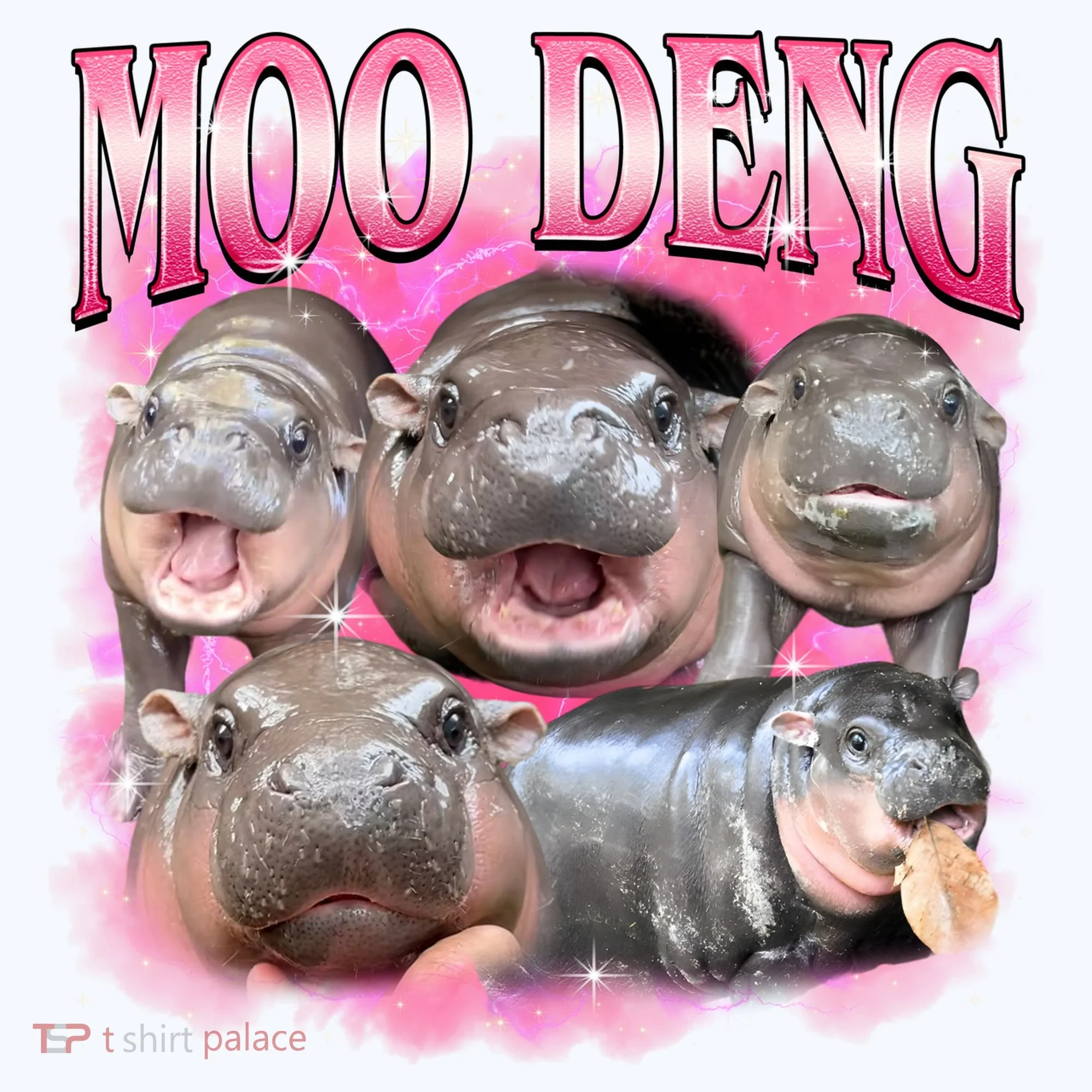 Pink Moo Deng Meme Hippo Funny Mousepad