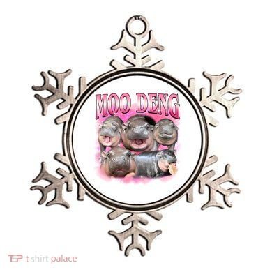 Pink Moo Deng Meme Hippo Funny Ornament