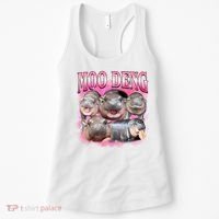 Pink Moo Deng Meme Hippo Funny Women's Tank Top thumb 0