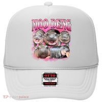 Pink Moo Deng Meme Hippo Funny Hat thumb 0