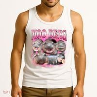 Pink Moo Deng Meme Hippo Funny Tank Top thumb 3