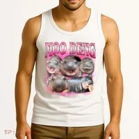 Pink Moo Deng Meme Hippo Funny Tank Top thumb 3