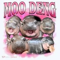 Pink Moo Deng Meme Hippo Funny Tank Top thumb 6