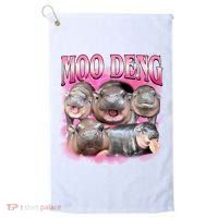 Pink Moo Deng Meme Hippo Funny Golf Towel thumb 0
