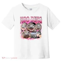 Pink Moo Deng Meme Hippo Funny Toddler T-Shirt thumb 0