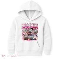 Pink Moo Deng Meme Hippo Funny Kids Hoodie thumb 0