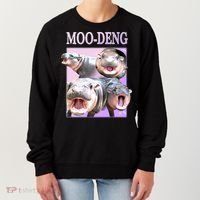 Purple Moo Deng Meme Hippo Funny Women's Sweatshirt thumb 0